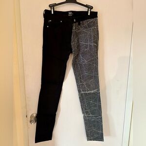 Tripp NYC low rise skinny jeans two tone iridescent silver and black size 26/3